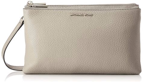 michael kors double zip crossbody grey|double zipper crossbody wallet.